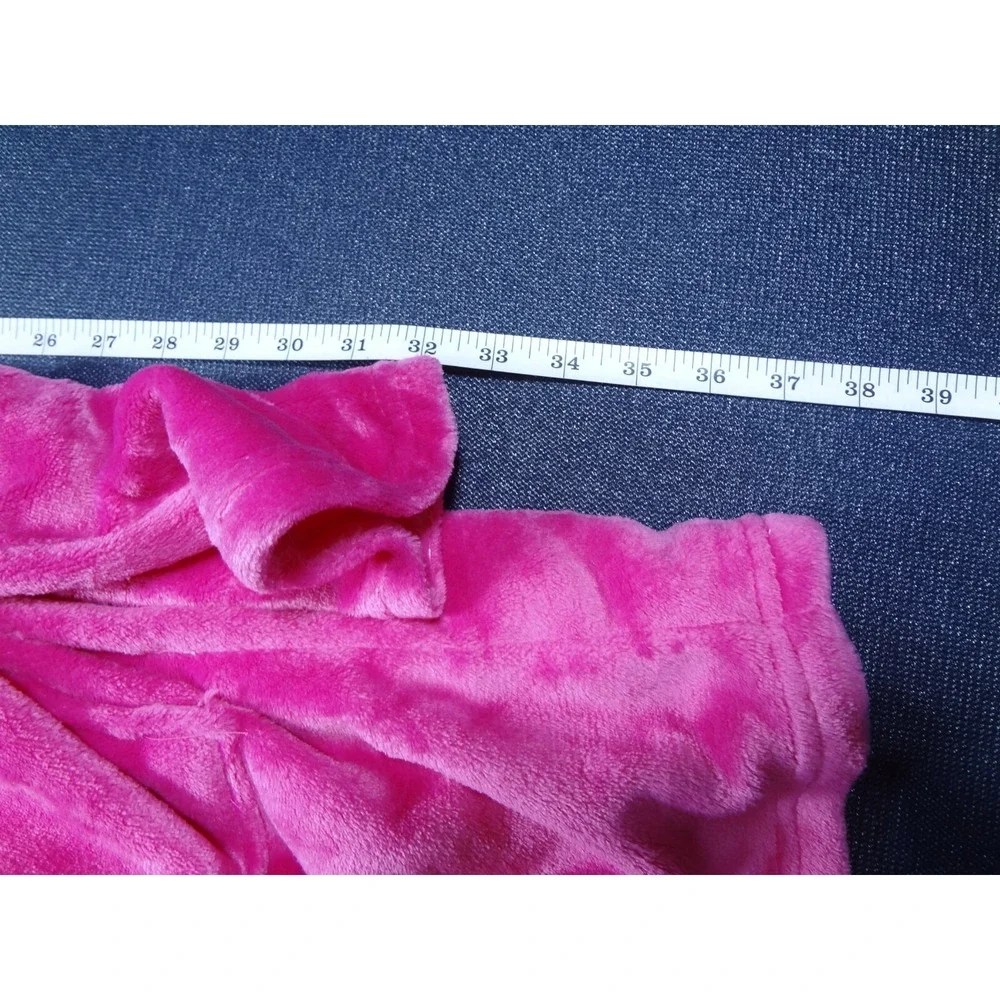NEW Juicy Couture Luxe Soft Plush Robe Size L/XL Pink Pockets 36